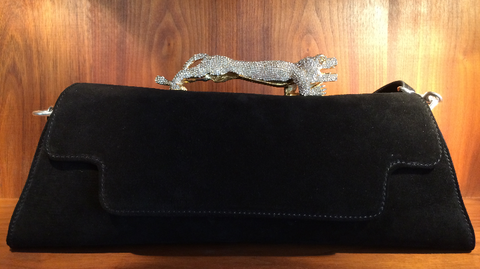 Couture Untamed Leather w Pave Crystals- BLACK